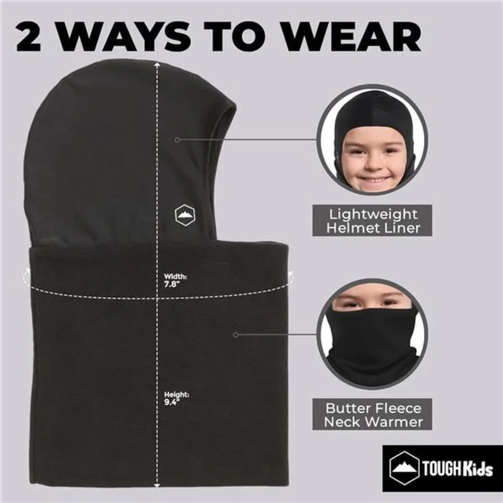 Tough Headwear Kids Balaclava Ski Mask - Kids Ski Neck Gaiter & Toddler Fleece